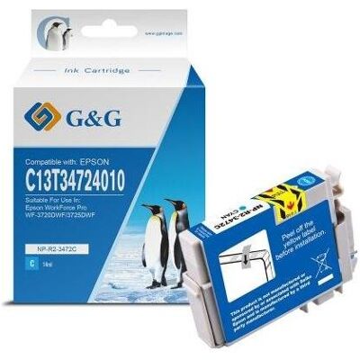 G&G, Druckerpatrone, Tinte kompatibel mit Epson 34XL/ C13T34724012 XL-Cyan G&G, Druckerpatrone, Tinte kompatibel mit Epson 34XL/ C13T34724012 XL-Cyan