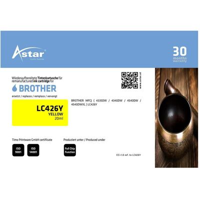 Astar, Druckerpatrone, AS70824 BROTHER LC426Y MFCJ Tinte Astar, Druckerpatrone, AS70824 BROTHER LC426Y MFCJ Tinte