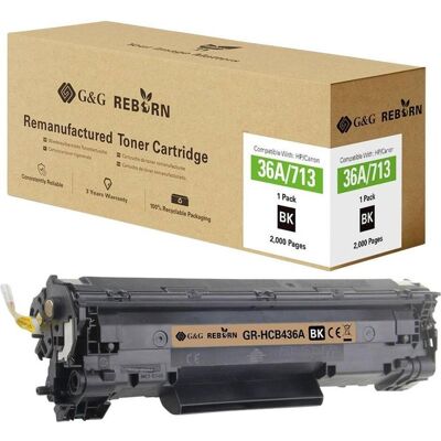 G&G, Toner, Toner ersetzt HP, Canon 36A Kompatibel Schwarz 2000 Seiten Reborn remanufac (BK) G&G, Toner, Toner ersetzt HP, Canon 36A Kompatibel Schwarz 2000 Seiten Reborn remanufac (BK)