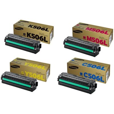 HP Toner, Samsung Original Toner Set CLT-506L Toner schwarz, cyan, magenta, gelb (SU171A, SU515A, SU305A, SU0 (BK, C, M, Y) HP Toner, Samsung Original Toner Set CLT-506L Toner schwarz, cyan, magenta, gelb (SU171A, SU515A, SU305A, SU0 (BK, C, M, Y)