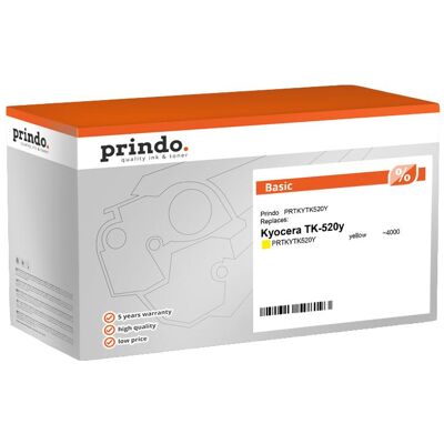 Prindo, Toner, kompatibel mit Kyocera TK-520y (Y) Prindo, Toner, kompatibel mit Kyocera TK-520y (Y)