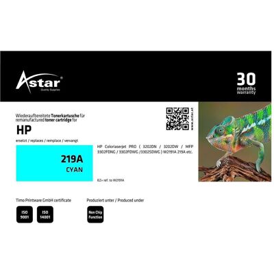 Astar, Toner, AS20505 HP 219A CLJ Cartridge cyan Astar, Toner, AS20505 HP 219A CLJ Cartridge cyan