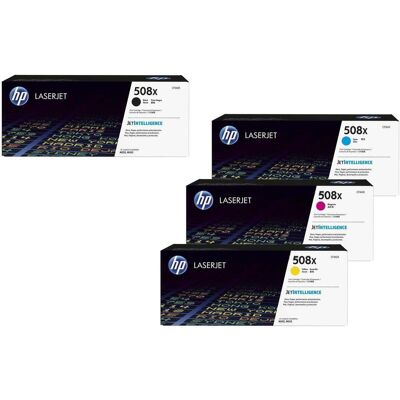 HP Toner, Original 508X Toner 4er Set schwarz, cyan, magenta, gelb hohe Kapazität (CF360X, CF361X, CF363X (CMYK) HP Toner, Original 508X Toner 4er Set schwarz, cyan, magenta, gelb hohe Kapazität (CF360X, CF361X, CF363X (CMYK)