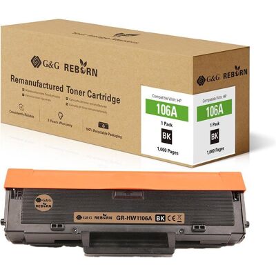 G&G HP 106A Schwarzer Toner Reborn - Umweltfreundliche Kartusche G&G HP 106A Schwarzer Toner Reborn - Umweltfreundliche Kartusche