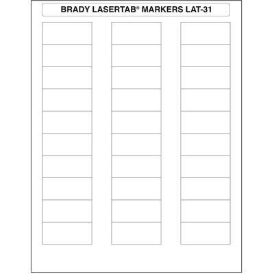 Brady, Etikettenrolle, LAT-31-707-1, Polyester, matt, Weiss, 50.80 x 22.86 mm, dauerhaft klebend, US-Letter, 3-bahni Brady, Etikettenrolle, LAT-31-707-1, Polyester, matt, Weiss, 50.80 x 22.86 mm, dauerhaft klebend, US-Letter, 3-bahni