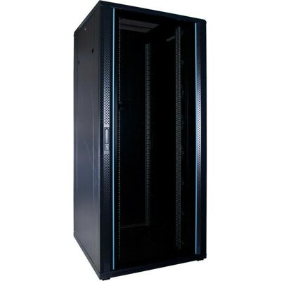 Dsit 37 HE 19” Serverschrank, mit Glastür (BxTxH) 800 x 800 x 1800mm (37 HE, 19 Zoll Rack), Serverschrank, Schwarz Dsit 37 HE 19” Serverschrank, mit Glastür (BxTxH) 800 x 800 x 1800mm (37 HE, 19 Zoll Rack), Serverschrank, Schwarz