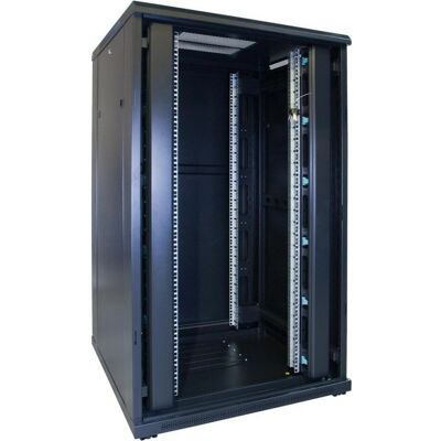Dsit 27 HE 19” Serverschrank, mit Glastür (BxTxH) 800 x 800 x 1400mm (27 HE, 19 Zoll Rack), Serverschrank, Schwarz Dsit 27 HE 19” Serverschrank, mit Glastür (BxTxH) 800 x 800 x 1400mm (27 HE, 19 Zoll Rack), Serverschrank, Schwarz