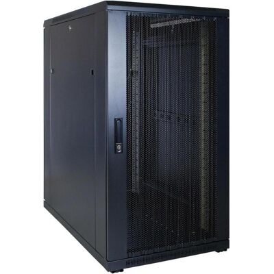 Dsit 22 HE 19” Serverschrank, mit perforierter Fronttür (BxTxH) 600 x 1000 x 1200mm (22 HE, 19 Zoll Rack), Serverschrank, Schwarz Dsit 22 HE 19” Serverschrank, mit perforierter Fronttür (BxTxH) 600 x 1000 x 1200mm (22 HE, 19 Zoll Rack), Serverschrank, Schwarz