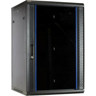Dsit 18 HE Serverschrank, Wandgehäuse mit Glastür (BxTxH) 600 x 600 x 900mm (18 HE, 19 Zoll Rack), Serverschrank, Schwarz Dsit 18 HE Serverschrank, Wandgehäuse mit Glastür (BxTxH) 600 x 600 x 900mm (18 HE, 19 Zoll Rack), Serverschrank, Schwarz
