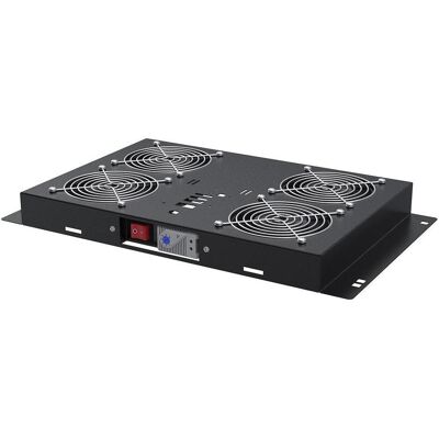 Rockstable 1HE 19 Zoll Rack Lüftereinheit mit 4 Lüfter - manuelle Temperatursteuerung RSPL19-FT4, Serverschrank Zubehör, Silber Rockstable 1HE 19 Zoll Rack Lüftereinheit mit 4 Lüfter - manuelle Temperatursteuerung RSPL19-FT4, Serverschrank Zubehör, Silber