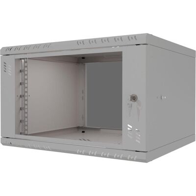 Stalflex Rack Cabinet 19" 6U, 450mm, Glass Door, Grey S-RC19-6U-450GG (10.86 HE, 19 Zoll Rack), Serverschrank, Grau Stalflex Rack Cabinet 19" 6U, 450mm, Glass Door, Grey S-RC19-6U-450GG (10.86 HE, 19 Zoll Rack), Serverschrank, Grau