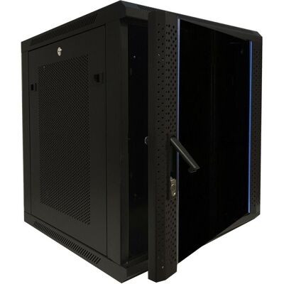 Dsit 12 HE Serverschrank, 19” Wandgehäuse mit Glastür und Perforierte Seitenwände (BxTxH) 600 x 600 x 63 (12 HE, 19 Zoll Rack), Serverschrank, Schwarz Dsit 12 HE Serverschrank, 19” Wandgehäuse mit Glastür und Perforierte Seitenwände (BxTxH) 600 x 600 x 63 (12 HE, 19 Zoll Rack), Serverschrank, Schwarz