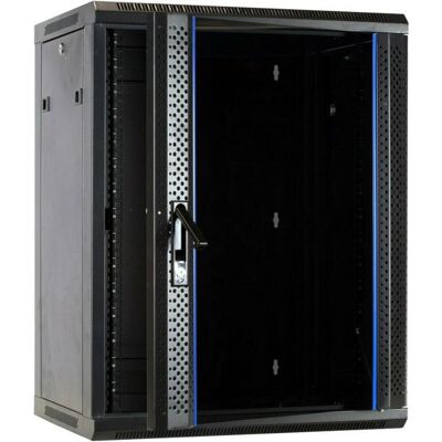 Dsit 15 HE Serverschrank, Wandgehäuse mit Glastür (BxTxH) 600 x 600 x 770mm (15 HE, 19 Zoll Rack), Serverschrank, Schwarz Dsit 15 HE Serverschrank, Wandgehäuse mit Glastür (BxTxH) 600 x 600 x 770mm (15 HE, 19 Zoll Rack), Serverschrank, Schwarz