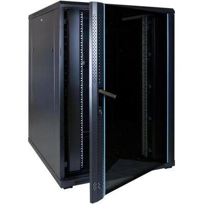 Dsit 22 HE 19” Serverschrank, mit Glastür (BxTxH) 800 x 1000 x 1200mm (22 HE, 19 Zoll Rack), Serverschrank, Schwarz Dsit 22 HE 19” Serverschrank, mit Glastür (BxTxH) 800 x 1000 x 1200mm (22 HE, 19 Zoll Rack), Serverschrank, Schwarz