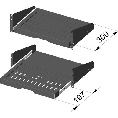 Enoc Teleskopfachboden 3HE 300mm tief 30Kg sw GHE 19300 S - Rack-Zubehör, Serverschrank Zubehör, Schwarz Enoc Teleskopfachboden 3HE 300mm tief 30Kg sw GHE 19300 S - Rack-Zubehör, Serverschrank Zubehör, Schwarz
