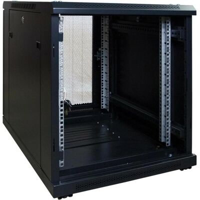Dsit 12 HE, kleiner Serverschrank, mit perforierter Fronttür (BxTxH) 600 x 600 x 720 mm (12 HE, 19 Zoll Rack), Serverschrank, Schwarz Dsit 12 HE, kleiner Serverschrank, mit perforierter Fronttür (BxTxH) 600 x 600 x 720 mm (12 HE, 19 Zoll Rack), Serverschrank, Schwarz