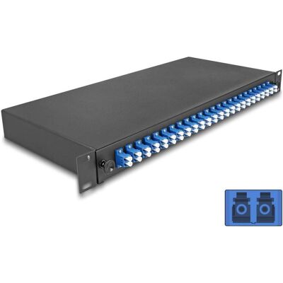 Delock 19? LWL Spleissbox 24 x LC Duplex OS2 1HE spleissfertig komplett bestückt, Server Zubehör, Schwarz Delock 19? LWL Spleissbox 24 x LC Duplex OS2 1HE spleissfertig komplett bestückt, Server Zubehör, Schwarz