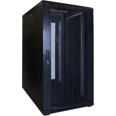 Dsit 22 HE 19” Serverschrank, mit perforierter Fronttür (BxTxH) 600 x 800 x 1200mm (22 HE, 19 Zoll Rack), Serverschrank, Schwarz Dsit 22 HE 19” Serverschrank, mit perforierter Fronttür (BxTxH) 600 x 800 x 1200mm (22 HE, 19 Zoll Rack), Serverschrank, Schwarz