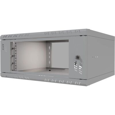 Stalflex Rack Cabinet 19" 4U, 450mm, Glass Door, Grey S-RC19-4U-450GG (4 HE, 19 Zoll Rack), Serverschrank, Grau Stalflex Rack Cabinet 19" 4U, 450mm, Glass Door, Grey S-RC19-4U-450GG (4 HE, 19 Zoll Rack), Serverschrank, Grau