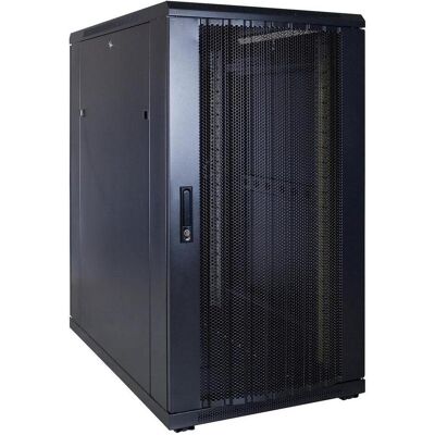 Dsit 22 HE 19” Serverschrank, mit perforierter Fronttür (BxTxH) 600 x 1000 x 1200mm (22 HE, 19 Zoll Rack), Serverschrank, Schwarz Dsit 22 HE 19” Serverschrank, mit perforierter Fronttür (BxTxH) 600 x 1000 x 1200mm (22 HE, 19 Zoll Rack), Serverschrank, Schwarz
