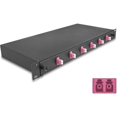 Delock 19? LWL Spleissbox 6 x LC Duplex OM4 1HE spleissfertig komplett bestückt, Server Zubehör, Schwarz Delock 19? LWL Spleissbox 6 x LC Duplex OM4 1HE spleissfertig komplett bestückt, Server Zubehör, Schwarz