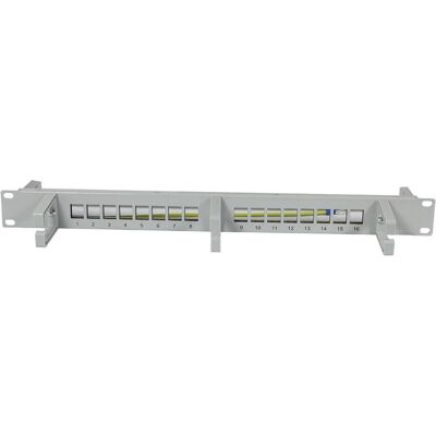 Synergy 21 Keystone,Modulträger, 19"Patchpanel für 16xTP-Modul, 1HE(t 92mm), Lichtgrau, mit Kabelbügel, Syne, Server Zubehör, Grau Synergy 21 Keystone,Modulträger, 19"Patchpanel für 16xTP-Modul, 1HE(t 92mm), Lichtgrau, mit Kabelbügel, Syne, Server Zubehör, Grau