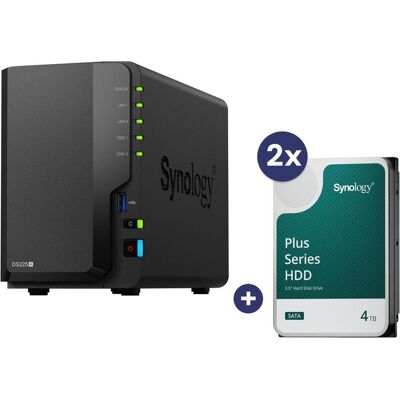 Synology DiskStation DS225+ 2 Einschübe NAS-Server Leergehäuse + 2x Plus 3.5"" SATA 6Gb... (2 x 4 TB), NAS Synology DiskStation DS225+ 2 Einschübe NAS-Server Leergehäuse + 2x Plus 3.5"" SATA 6Gb... (2 x 4 TB), NAS