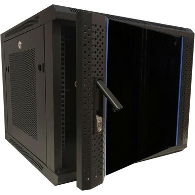 Dsit 9 HE Serverschrank, 19” Wandgehäuse mit Glastür und Perforierte Seitenwände (BxTxH) 600 x 600 x 501 (9 HE, 19 Zoll Rack), Serverschrank, Schwarz Dsit 9 HE Serverschrank, 19” Wandgehäuse mit Glastür und Perforierte Seitenwände (BxTxH) 600 x 600 x 501 (9 HE, 19 Zoll Rack), Serverschrank, Schwarz