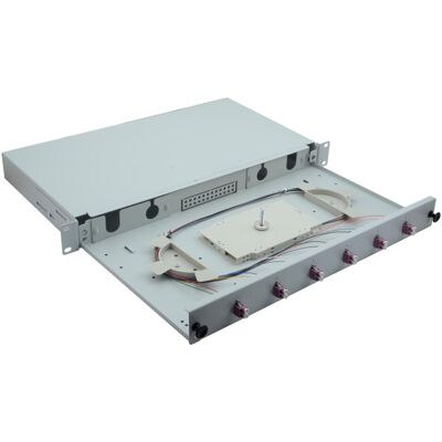 Helos LWL 19" Spleissbox 6 x LCDuplex OM4, spleissfertig, grau, Server Zubehör, Grau Helos LWL 19" Spleissbox 6 x LCDuplex OM4, spleissfertig, grau, Server Zubehör, Grau