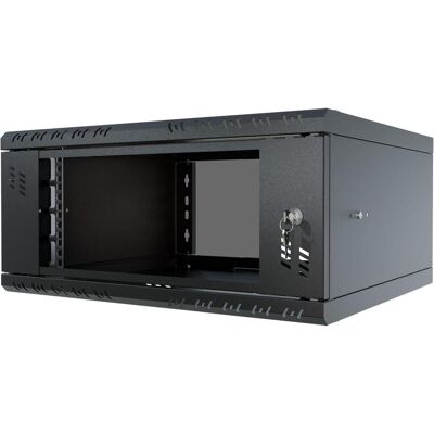 Stalflex Rack Cabinet 19" 4U, 450mm, Glass Door, Black S-RC19-4U-450GB (4 HE, 19 Zoll Rack), Serverschrank Stalflex Rack Cabinet 19" 4U, 450mm, Glass Door, Black S-RC19-4U-450GB (4 HE, 19 Zoll Rack), Serverschrank