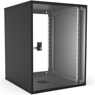Enoc Economy Wandschrank 15HE W3 15-6-S (15 HE, 19 Zoll Rack), Serverschrank, Schwarz Enoc Economy Wandschrank 15HE W3 15-6-S (15 HE, 19 Zoll Rack), Serverschrank, Schwarz