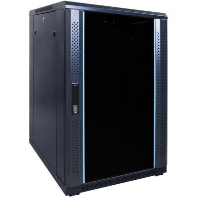 Dsit 18 HE 19” Serverschrank, mit Glastür (BxTxH) 600 x 800 x 1000mm (18 HE, 19 Zoll Rack), Serverschrank, Schwarz Dsit 18 HE 19” Serverschrank, mit Glastür (BxTxH) 600 x 800 x 1000mm (18 HE, 19 Zoll Rack), Serverschrank, Schwarz