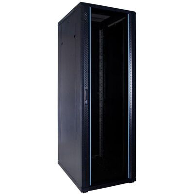 Dsit 37 HE 19” Serverschrank, mit Glastür (BxTxH) 600 x 800 x 1800mm (37 HE, 19 Zoll Rack), Serverschrank, Schwarz Dsit 37 HE 19” Serverschrank, mit Glastür (BxTxH) 600 x 800 x 1800mm (37 HE, 19 Zoll Rack), Serverschrank, Schwarz