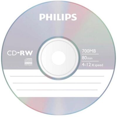 Philips 1x10 CD-RW 80Min 700MB 4-12x JC (10x), Optischer Datenträger Philips 1x10 CD-RW 80Min 700MB 4-12x JC (10x), Optischer Datenträger
