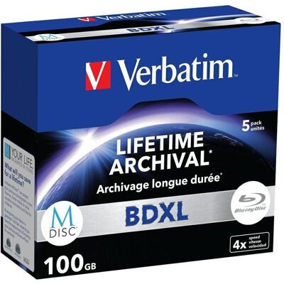 Verbatim Płyta BD-XL M-Disc 100GB 4X 5szt 43849 (5x), Optischer Datenträger Verbatim Płyta BD-XL M-Disc 100GB 4X 5szt 43849 (5x), Optischer Datenträger