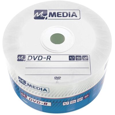 MyMedia 1x50 DVD-R 4,7GB 16x Speed matt silver Wrap (50x), Optischer Datenträger MyMedia 1x50 DVD-R 4,7GB 16x Speed matt silver Wrap (50x), Optischer Datenträger