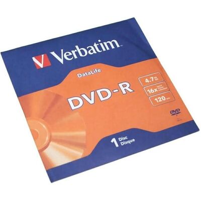 Verbatim DVD-R Datalife 4.7GB 16X 43844 (1x), Optischer Datenträger Verbatim DVD-R Datalife 4.7GB 16X 43844 (1x), Optischer Datenträger