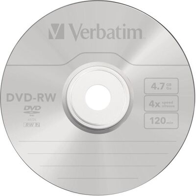 Verbatim DVD+RW, 4x, 4.7GB, 25er Spindel (25x), Optischer Datenträger Verbatim DVD+RW, 4x, 4.7GB, 25er Spindel (25x), Optischer Datenträger