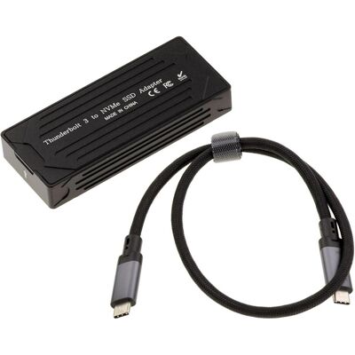 Kalea-informatique Aluminium Thunderbolt 3 40G Gehäuse für M2 NVMe SSD (M.2), Festplattengehäuse, Schwarz Kalea-informatique Aluminium Thunderbolt 3 40G Gehäuse für M2 NVMe SSD (M.2), Festplattengehäuse, Schwarz