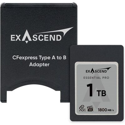 Exascend CFexpress 4.0 Type A Essential Pro Series 1TB w/ Cfe Adapter (ES118324) (1 TB), Externe SSD Exascend CFexpress 4.0 Type A Essential Pro Series 1TB w/ Cfe Adapter (ES118324) (1 TB), Externe SSD