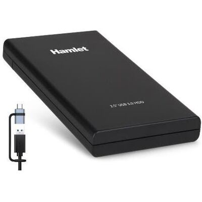 Hamlet HXD25U30-CX BOX HDD - SSD 2.5" USB 3.0 SATA III USB-A+USB-C (HXD25U30-CX) (2.5"), Festplattengehäuse, Schwarz Hamlet HXD25U30-CX BOX HDD - SSD 2.5" USB 3.0 SATA III USB-A+USB-C (HXD25U30-CX) (2.5"), Festplattengehäuse, Schwarz