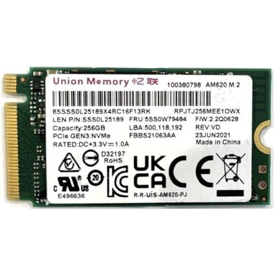 IBM SSD UM AM521 256G 2242 PCIe (256 GB, M.2 2242), SSD IBM SSD UM AM521 256G 2242 PCIe (256 GB, M.2 2242), SSD
