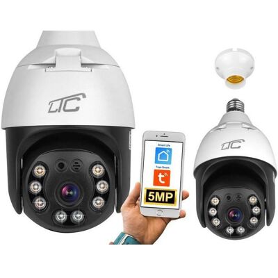 Lasmex Internet-Drehkamera IP-Fassung E27 IP65 PTZ 5Mpix 230V SMART LTC VISION, Netzwerkkamera, Schwarz, Weiss Lasmex Internet-Drehkamera IP-Fassung E27 IP65 PTZ 5Mpix 230V SMART LTC VISION, Netzwerkkamera, Schwarz, Weiss
