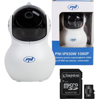 PNI Videoüberwachungskamera-Set IP930W 1080P 2 MP mit drahtloser IP P2P PTZ-MicroSD-Karte 32 GB im L (1920 x 1080 Pixels), Netzwerkkamera, Weiss PNI Videoüberwachungskamera-Set IP930W 1080P 2 MP mit drahtloser IP P2P PTZ-MicroSD-Karte 32 GB im L (1920 x 1080 Pixels), Netzwerkkamera, Weiss