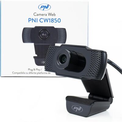 PNI Webcam CW1850 Full HD 1080P 2MP, USB, Clip-on, integriertes Stereomikrofon (2 Mpx), Webcam, Schwarz PNI Webcam CW1850 Full HD 1080P 2MP, USB, Clip-on, integriertes Stereomikrofon (2 Mpx), Webcam, Schwarz