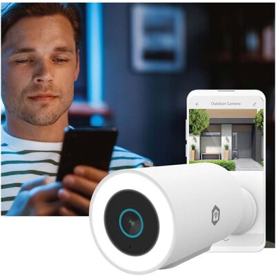 Nedis SmartLife Aussenkamera Wi-Fi Spotlight 3MP Full HD 1296p IP65 Cloud Storage (optional (1296p), Netzwerkkamera, Weiss Nedis SmartLife Aussenkamera Wi-Fi Spotlight 3MP Full HD 1296p IP65 Cloud Storage (optional (1296p), Netzwerkkamera, Weiss