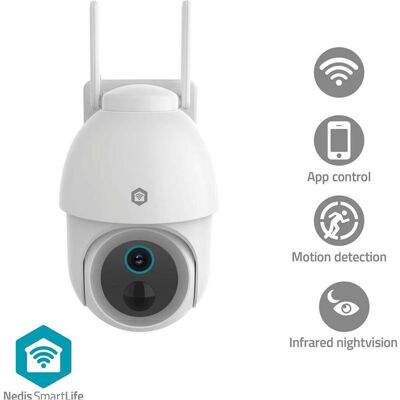 Nedis Smartlife Camera For Outside Spotlight 3MP Full HD 1296p Pan Tilt IP65 (2304 x 1296 Pixels), Netzwerkkamera, Weiss Nedis Smartlife Camera For Outside Spotlight 3MP Full HD 1296p Pan Tilt IP65 (2304 x 1296 Pixels), Netzwerkkamera, Weiss