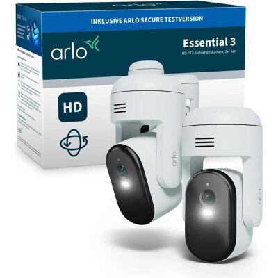 Arlo Essential 3 PTZ 2er Set (1920 x 1080 Pixels), Netzwerkkamera, Weiss Arlo Essential 3 PTZ 2er Set (1920 x 1080 Pixels), Netzwerkkamera, Weiss