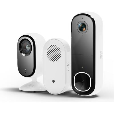 Arlo Bundle Essential 2K Indoor 1-cam + ESSENTIAL 2 Video Doorbell 2K With Chime V2 BNDL (1920 x 1080 Pixels), Netzwerkkamera Arlo Bundle Essential 2K Indoor 1-cam + ESSENTIAL 2 Video Doorbell 2K With Chime V2 BNDL (1920 x 1080 Pixels), Netzwerkkamera