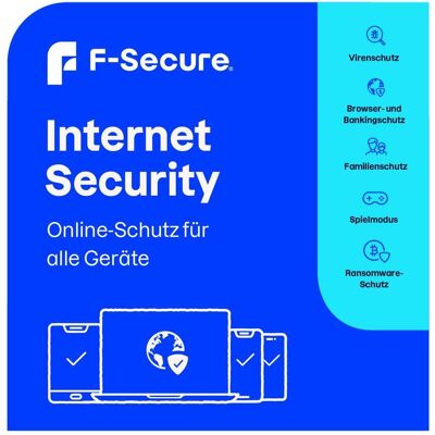 F-Secure Internet Security für alle Geräte (ehem. SAFE) 1 Jahr/1 Gerät Download für Android & iOS & Windows & Mac OS F-Secure Internet Security für alle Geräte (ehem. SAFE) 1 Jahr/1 Gerät Download für Android & iOS & Windows & Mac OS
